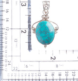 925 Sterling Silver Natural Gemstones Turquoise Pendant FJSVP2057