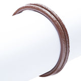 2-Strand Loop with T Clasp Leather Bracelet Brown