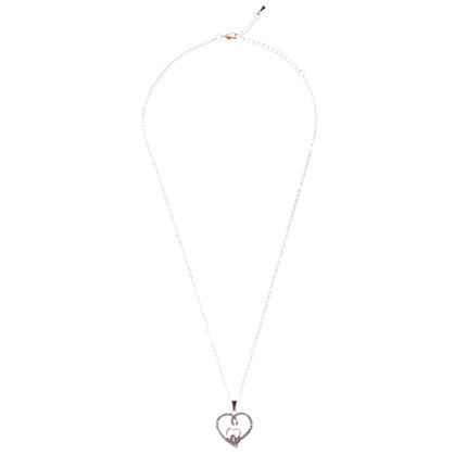 Valentines Jewelry Crystal Rhinestone Gorgeous Hearts Necklace N91 Gold - Accessoriesforever
