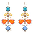 Modern Fashion Crystal Rhinestone Beautiful Floral Design Necklace E819 Orange