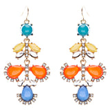 Modern Fashion Crystal Rhinestone Beautiful Floral Design Necklace E819 Orange