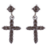 Charming Cross Crystal Rhinestone Dangle Fashion Earrings E1013 Black