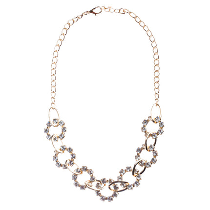 Bridal Wedding Jewelry Crystal Rhinestone Charming Open Holes Necklace JN254Gold