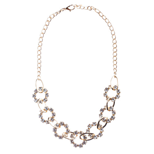Bridal Wedding Jewelry Crystal Rhinestone Charming Open Holes Necklace JN254Gold