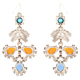 Modern Fashion Crystal Rhinestone Beautiful Floral Design Earrings E819 Orange