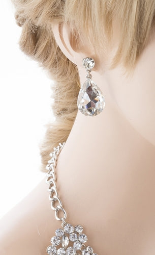 Bridal Wedding Jewelry Crystal Rhinestone Grand Finely Crafted Necklace J504SL