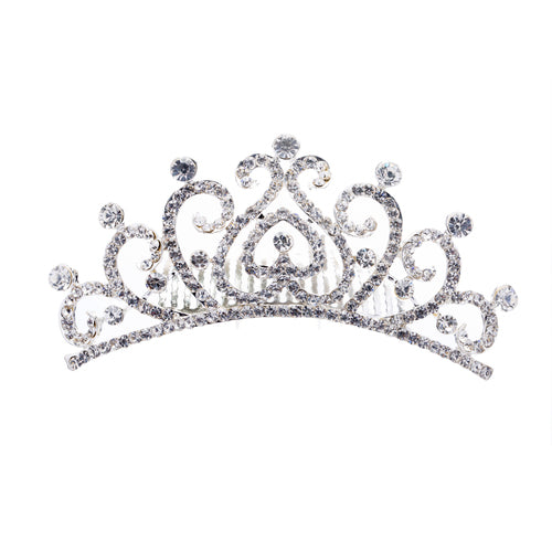 Bridal Wedding Jewelry Crystal Rhinestone Vintage Swirl Hair Comb Tiara Silver - Accessoriesforever