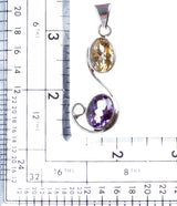 925 Sterling Silver Natural Gemstones Amethyst Pendant FJSVP2069