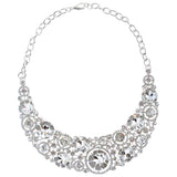Bridal Wedding Jewelry Crystal Rhinestone Spellbinding Bib Necklace J506 Silver