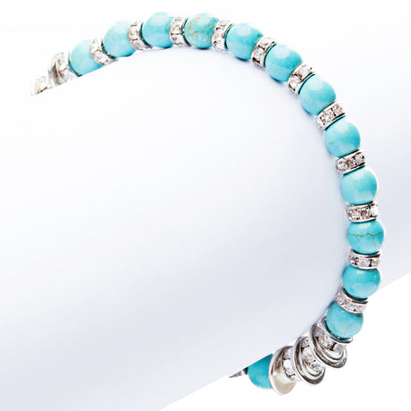 Lovely Crystal Rhinestone Cross Design Fashion Statement Bracelet B472 Turquoise