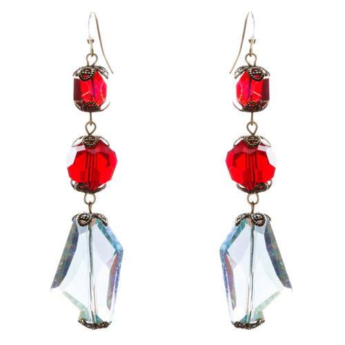 Contemporary Fashion Extraordinary Charms In Various Shapes Earrings E837 Red