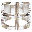 Trendy Square Shaped Hollow Design Statement Fashion Stretch Ring R215 Silver