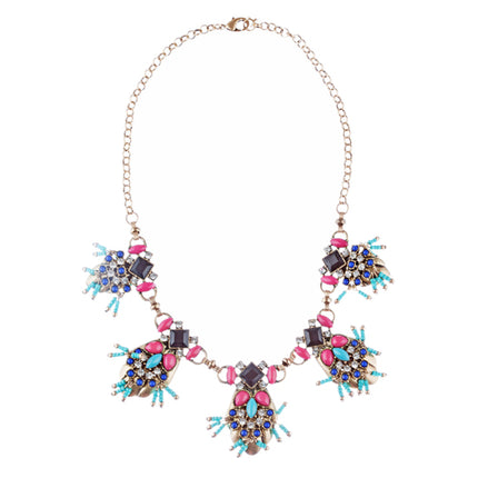 Striking Design Crystal Rhinestone Beads Statement Necklace Set JN285 Multi - Accessoriesforever