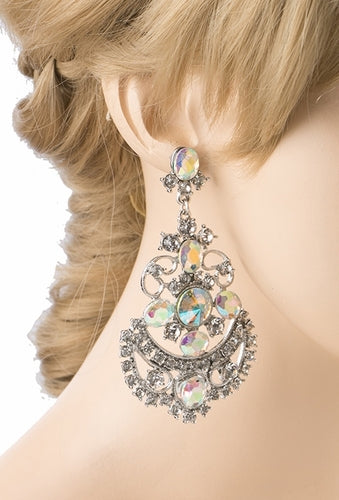 Bridal Wedding Jewelry Crystal Rhinestone Glimmer Dangle Earrings ER658 AB - Accessoriesforever