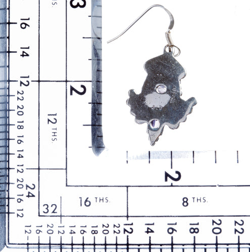 925 Sterling Silver Natural Gemstones Amethyst Dangle Earrings FJSVE2156