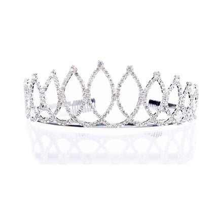 Bridal Wedding Jewelry Crystal Rhinestone Navette Oval Links Hair Headband Tiara - Accessoriesforever