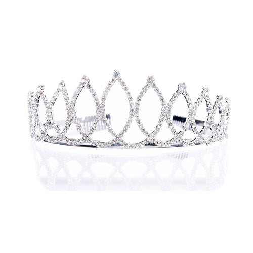 Bridal Wedding Jewelry Crystal Rhinestone Navette Oval Links Hair Headband Tiara - Accessoriesforever