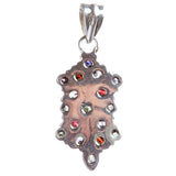925 Sterling Silver Natural Gemstones Multigems Pendant FJSVP2094