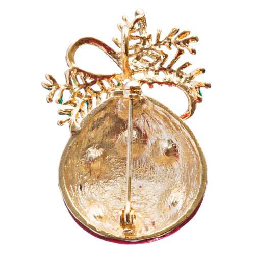 Christmas Jewelry Crystal Rhinestone Charming Holiday Ball Brooch Pin BH144 MT - Accessoriesforever