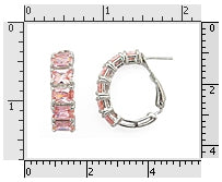 Pink CZ Baguete Earrings 925 Sterling Silver - Accessoriesforever