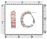 Pink CZ Baguete Earrings 925 Sterling Silver