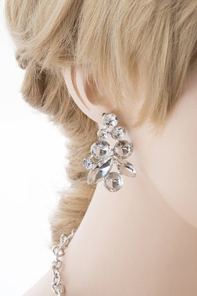 Bridal Wedding Jewelry Crystal Rhinestone Beautiful Embroidered Necklace J513SV - Accessoriesforever