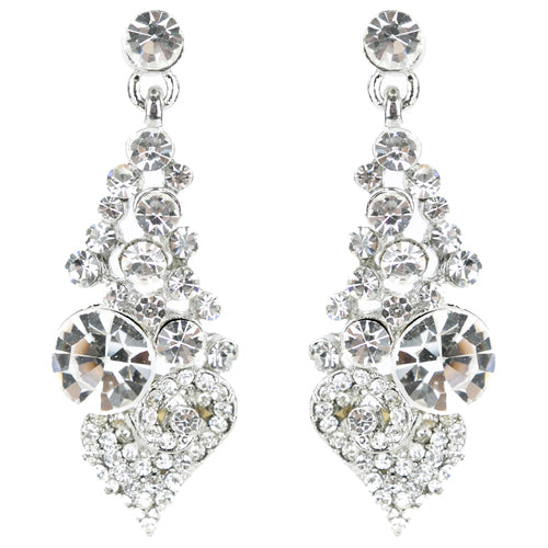 Bridal Wedding Prom Jewelry Chic Sparkling Crystal Rhinestone Earrings E1192 SV