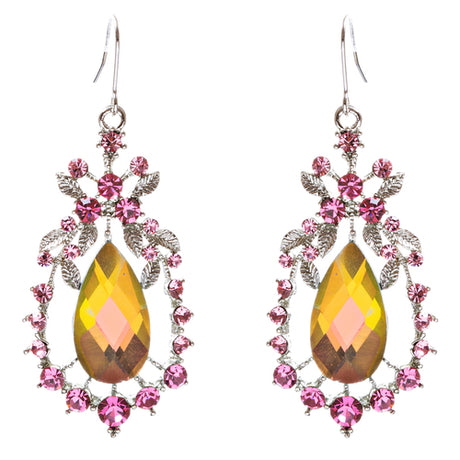 Modern Fashion Crystal Rhinestone Dazzling Tear Drop Dangle Earrings E75 Multi