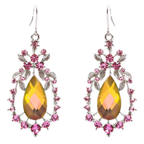 Modern Fashion Crystal Rhinestone Dazzling Tear Drop Dangle Earrings E75 Multi