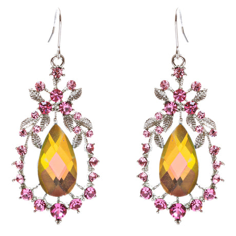 Modern Fashion Crystal Rhinestone Dazzling Tear Drop Dangle Earrings E75 Multi