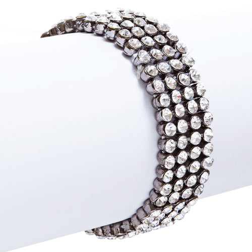 Bridal Wedding Jewelry Crystal Rhinestone Beautiful Wrap Around Bracelet B263 BK - Accessoriesforever