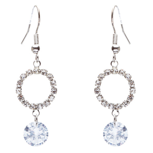 Bridal Wedding Jewelry Prom Crystal Rhinestone Classic Dangle Earrings E870