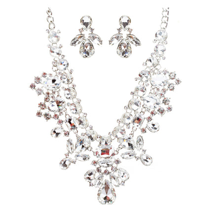 Bridal Wedding Jewelry Crystal Rhinestone Exquisite Multi Strand Necklace JS514S - Accessoriesforever