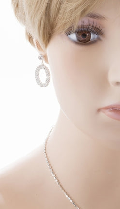 Bridal Wedding Jewelry Set Crystal Rhinestone Oval Drop - Accessoriesforever