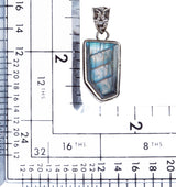 925 Sterling Silver Natural Gemstones Labradorite Pendant FJSVP2106