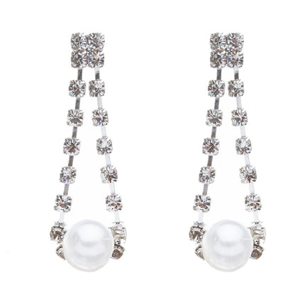 Bridal Wedding Jewelry Crystal Rhinestone Pearl Basic Y-Drop Design Necklace - Accessoriesforever