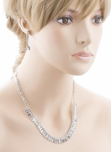 Bridal Wedding Jewelry Set Crystal Rhinestone Chic Trendy Sparkling Necklace