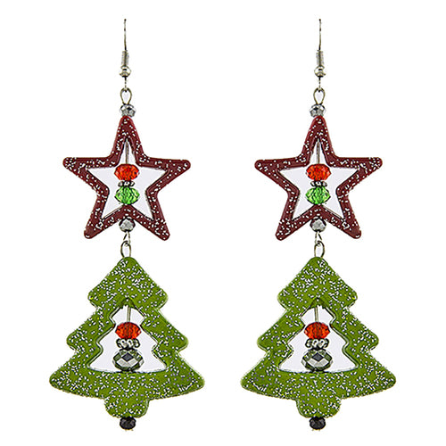 Christmas Jewelry Holiday Xmas Tree Design Fashion Dangle Earrings E1189 Multi