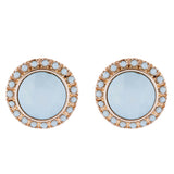 Glamorous Sparkle Bold Fashion Statement Necklace Earrings Set JN290 Gold Mint