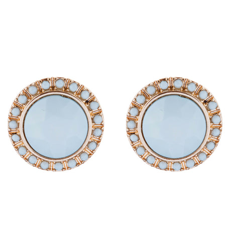 Glamorous Sparkle Bold Fashion Statement Necklace Earrings Set JN290 Gold Mint