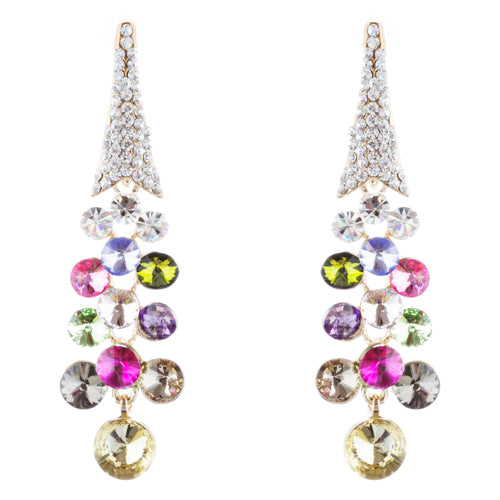 Dressy Beautiful Sparkle Crystal Rhinestone Dangle Fashion Earrings E966 Multi