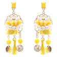 Unconventional Design Faux Pearl Dream Catcher Beaded Dangle Earrings E810Yellow