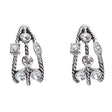 Fashion Trendy Chic Crystal Rhinestone Stylish Sparkle Hoop Earrings Silver