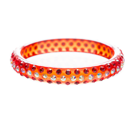 Beautiful Dazzle Crystal Rhinestone Stylish Translucent Bangle Bracelet Red