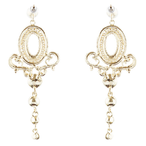 Bridal Wedding Jewelry Prom Fancy Crystal Rhinestone Dangle Earrings E967 Gold - Accessoriesforever