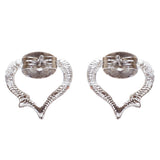 Valentines Jewelry Wedding Romantic Heart Charm Stud Style Earrings E957 Silver