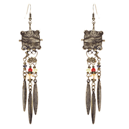 Tribal Fashion Exotic Long Drop Glass Beads Dangle Earrings E823 Multi - Accessoriesforever