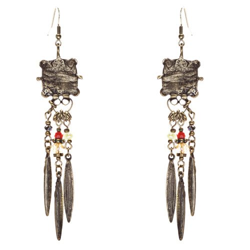 Tribal Fashion Exotic Long Drop Glass Beads Dangle Earrings E823 Multi
