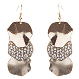 Natural Circle Trio Drop Crystal Fashion Earring Gold