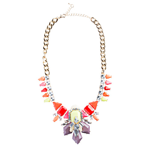 Audacious Trendy Crystal Rhinestone Statement Jewelry Necklace N73 Multi